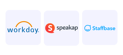 Coming soon integrations (Workday Speakap Staffbase)